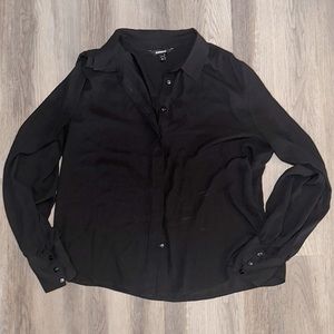 Express button up blouse top shirt size medium